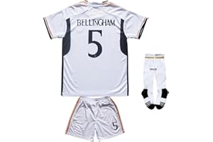 Necm Madrid Bellingham #5 2023/2024 Home Kids Soccer Jersey/Shorts/Socks Set Youth Sizes