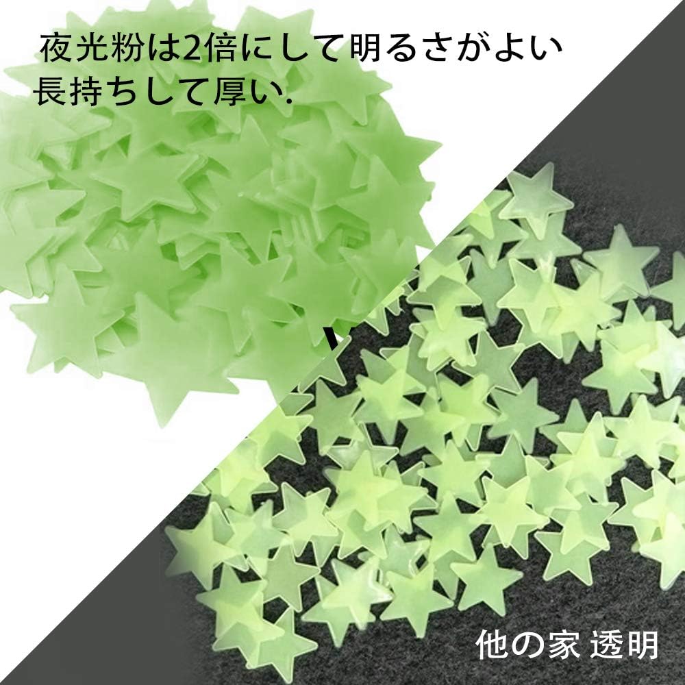 Amazon Co Jp 光る星 蓄光 夜光ステッカー 壁紙 星空蓄光ステッカー 蓄光星ステッカー クリスマスプレゼント 子供部屋に最適 ベビー マタニティ
