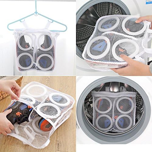 JD Million shop Nylon Washing Mesh Bag Shoes Laundry Net Hanging Wash Machine Shoes Bag Cleaner