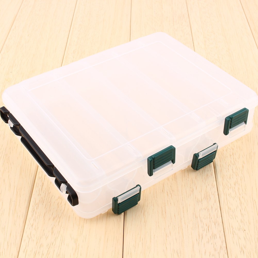 12 Compartments Fishing Case Lure Box Tackle Two-Sided Storage Plastic Large.-for tackle box saltwater medium big lure sa e gear sea bass selection