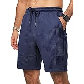 Dokotoo Men Mens Shorts Casual Elastic Waist Drawstring Geometric Texture Short Summer Beach Vacation Shorts with Pockets