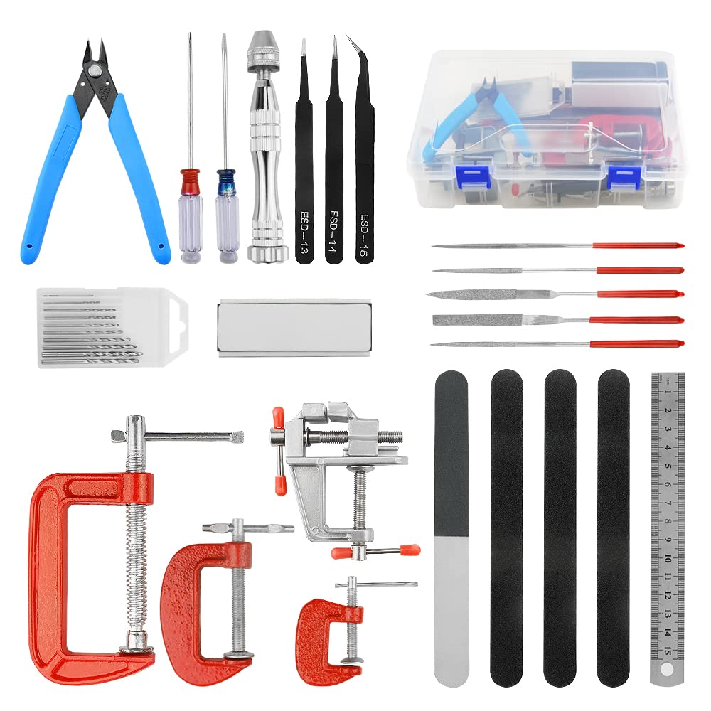 BGTXINGI 33Pcs Modeler Basic Tools Craft Set Gundam Model Tools Kit Hobby Building Tool for Model Assemble Car Model Building Repairing and Fixing DIY Craft Kit