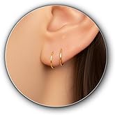 14K Gold Filled Hoop Earrings – 8mm Small Huggie Hoops for Women – Handmade Lightweight Gold Hoops – Hypoallergenic Everyday Jewelry – Dainty Minimalist Gold Filled Earrings