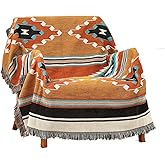 Homesy Boho Throw Blankets Southwestern Bed Throws Cover Reversible Green Aztec Southwest Blanket for Couch Chair Sofa Home Outdoor Beach Car Tent Travel Camping 51"x63"