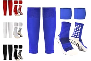 THE GRIP SOCK Grip Socks with Leg Sleeves and Shin Guard Straps | Anti Slip Non-Skid Durable & Comfy Soccer Socks for Training & Matches