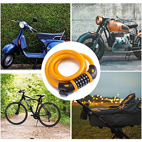 image for XZSUN Bike Lock Bicycle Lock Chain ，5-Digit Combination Lock Core St