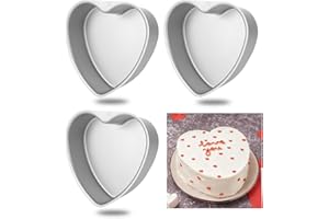 GBACHOOSE 3 Pack 8 Inch Heart Shaped Cake Pans, Hearted Cake Pan Ideal for Baking, DIY Projects, Birthdays & Weddings, Heart 