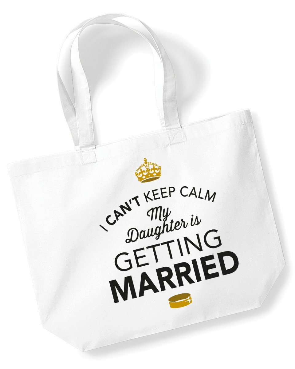 Mother Of The Bride Bag Wedding Tote Keepsake Wedding Gift Present Hen Party Bag Hen Do Gifts Ideas For Keepsake (White)