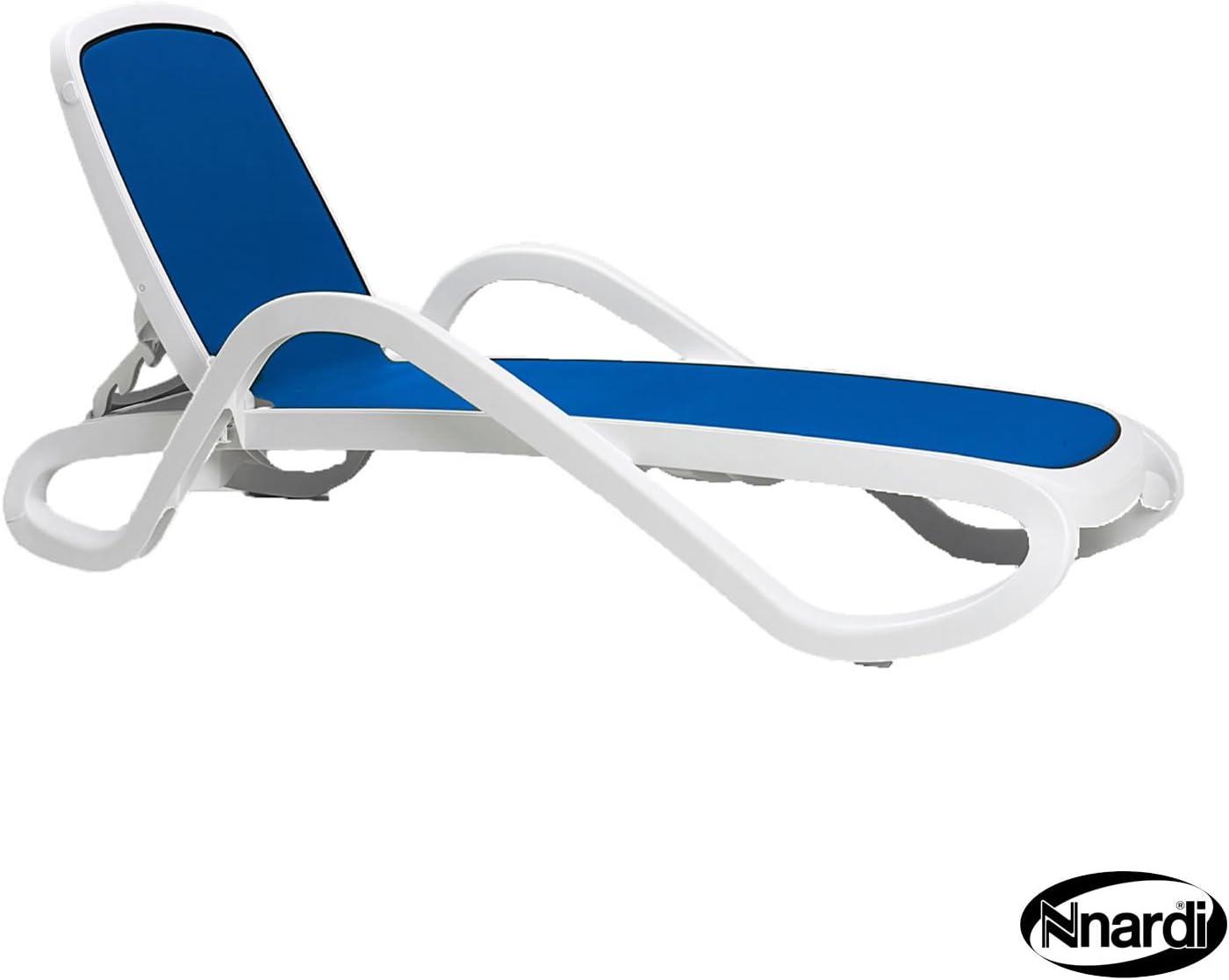 Nardi Alfa Lounger in White and Blue Plastic Garden Lounger Sun