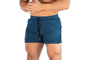 Uillui Men's Workout Sweat Shorts 4 Inch Mesh Casual Fitness Running Shorts with Pockets Bodybuilding Gym Yoga Shorts