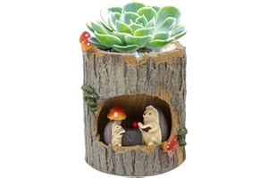 Segreto Creative Tree Hole Plants Pots Planter Outdoor Indoor Succulent Flower Pots,Sweet Hedgehog