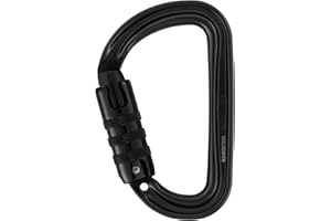 Petzl SM'D Carabiner - Versatile, Lightweight, Compact, D-Shaped Locking Carabiner for Rock and Ice Climbing - TRIACT-Lock - Black