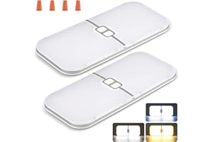 CT CAPETRONIX RV Lights Interior, 3 Color TEM Camper Lights, 204 LEDs Dimmable 12v Volt Led Lights Fixture, RV Ceiling Dome Light w Switch for RV/Camper/Car/Trailer/Boat (Warm Cool Natural White)