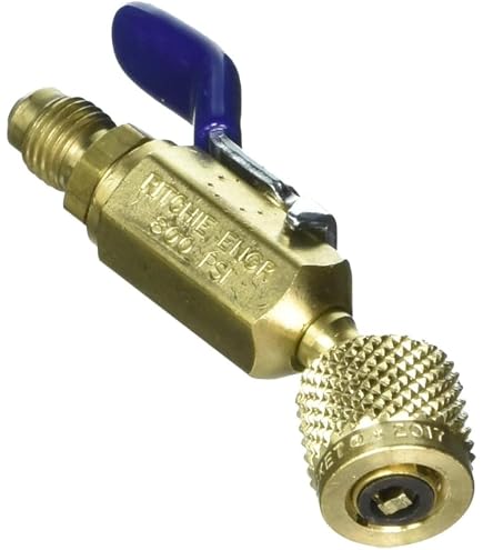 Kältemittel Befüllung Yellow Jacket 18975 – 4-in-1 Kugelhahn-Werkzeug Für Vakuum, Befüllen, Kernentfernung & Rückgewinnung, Inkl. 1/4″ Seitenanschluss