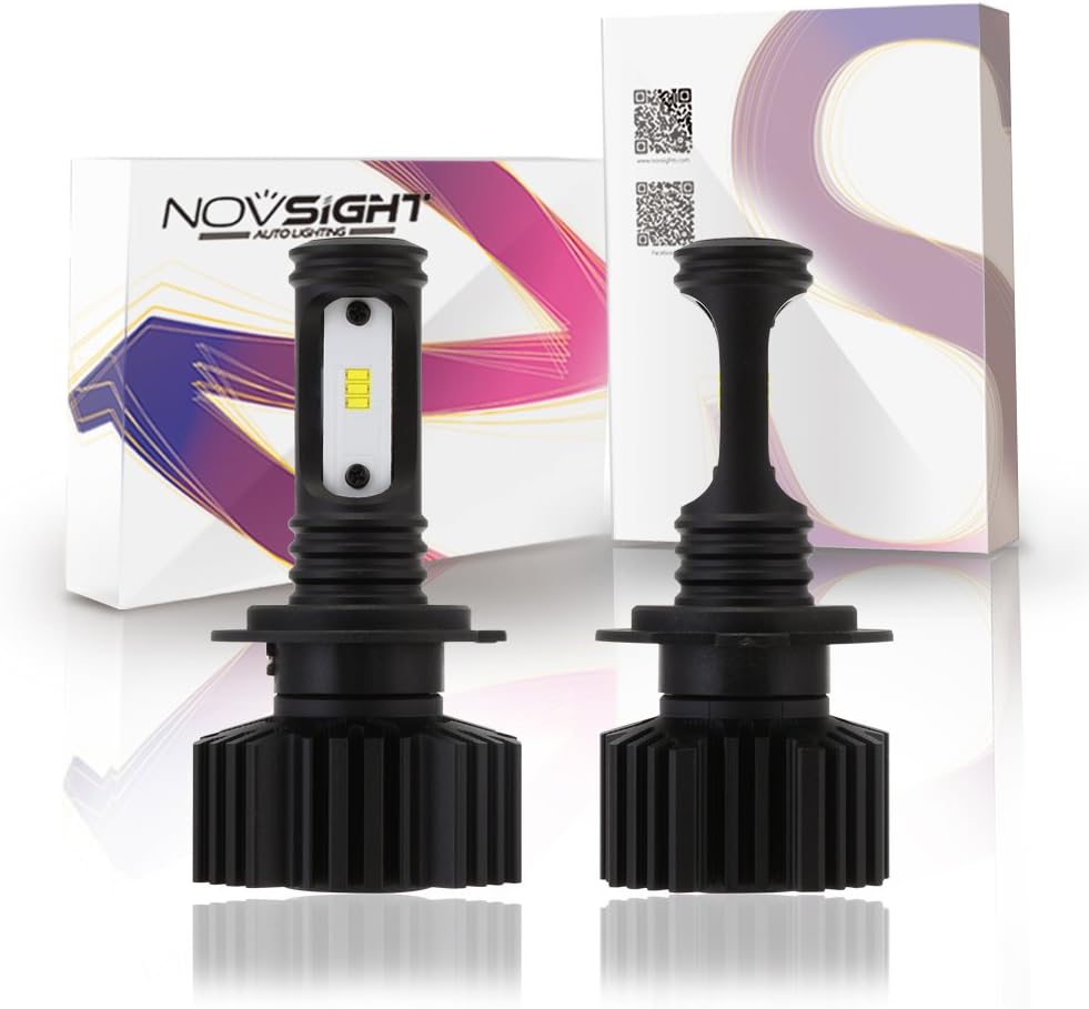 NOVSIGHT H7 Car LED Fog Light Lamp 2400LM(1200LMx2) 24W(12WX2) 6000K White Bulb CSP Chipsets