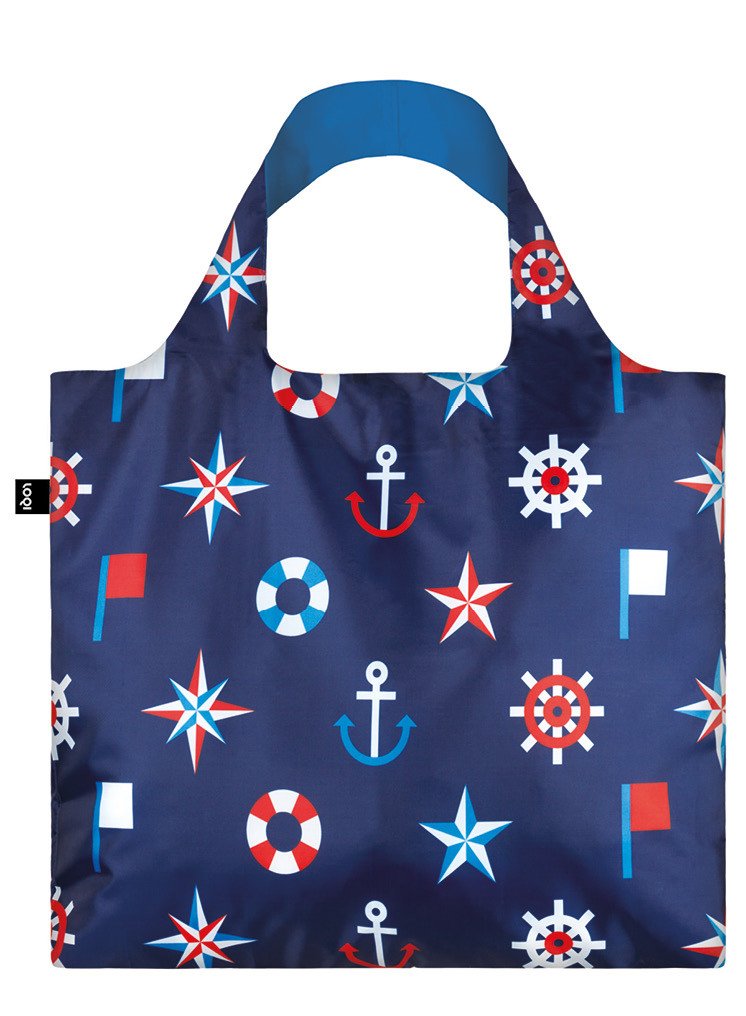 LOQI Artist Nautical Classic Canvas & Beach Tote Bag, 50 cm, 20 L, Multicolour