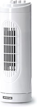 Status 14 Inch Tower Fan with 3 Speed Settings Oscillating Slim White