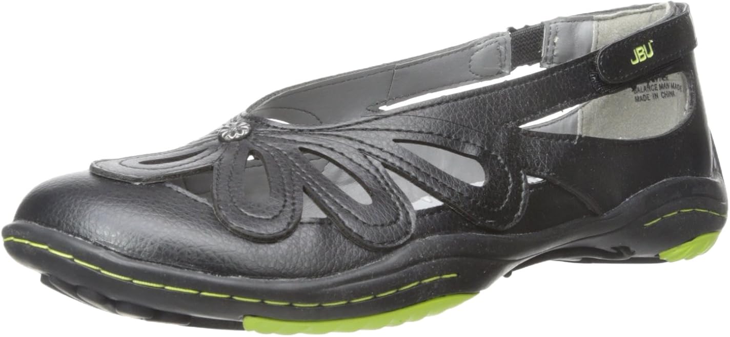 JSport by Jambu JBU Women's Juniper, Black, 6.5 M US Flats