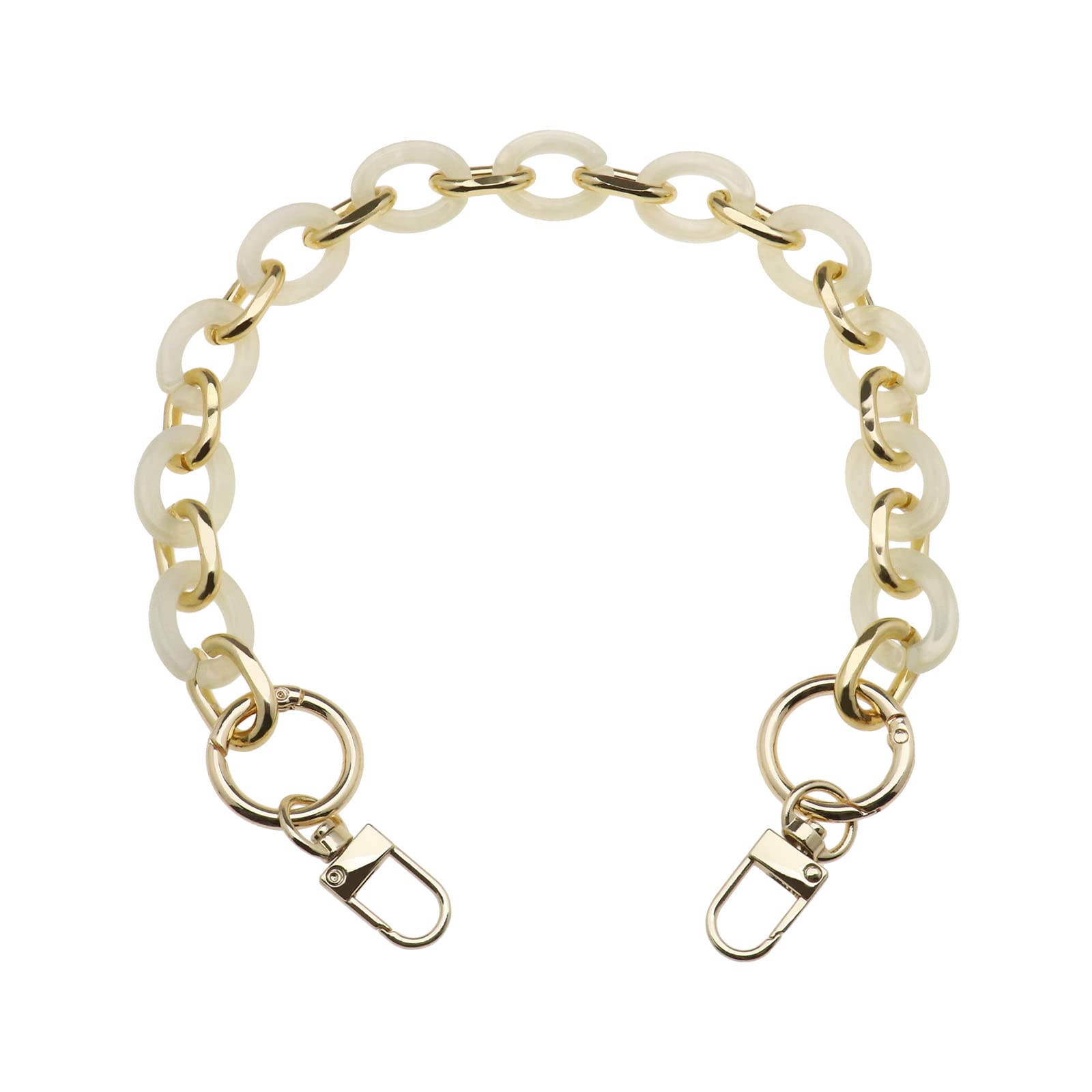 Be In Your Mind Chunky Acrylic Purse Strap Handbag Chain Handle Replacement Strap DIY Purse Bag Making Decoration Accessory 41cm Long Beige