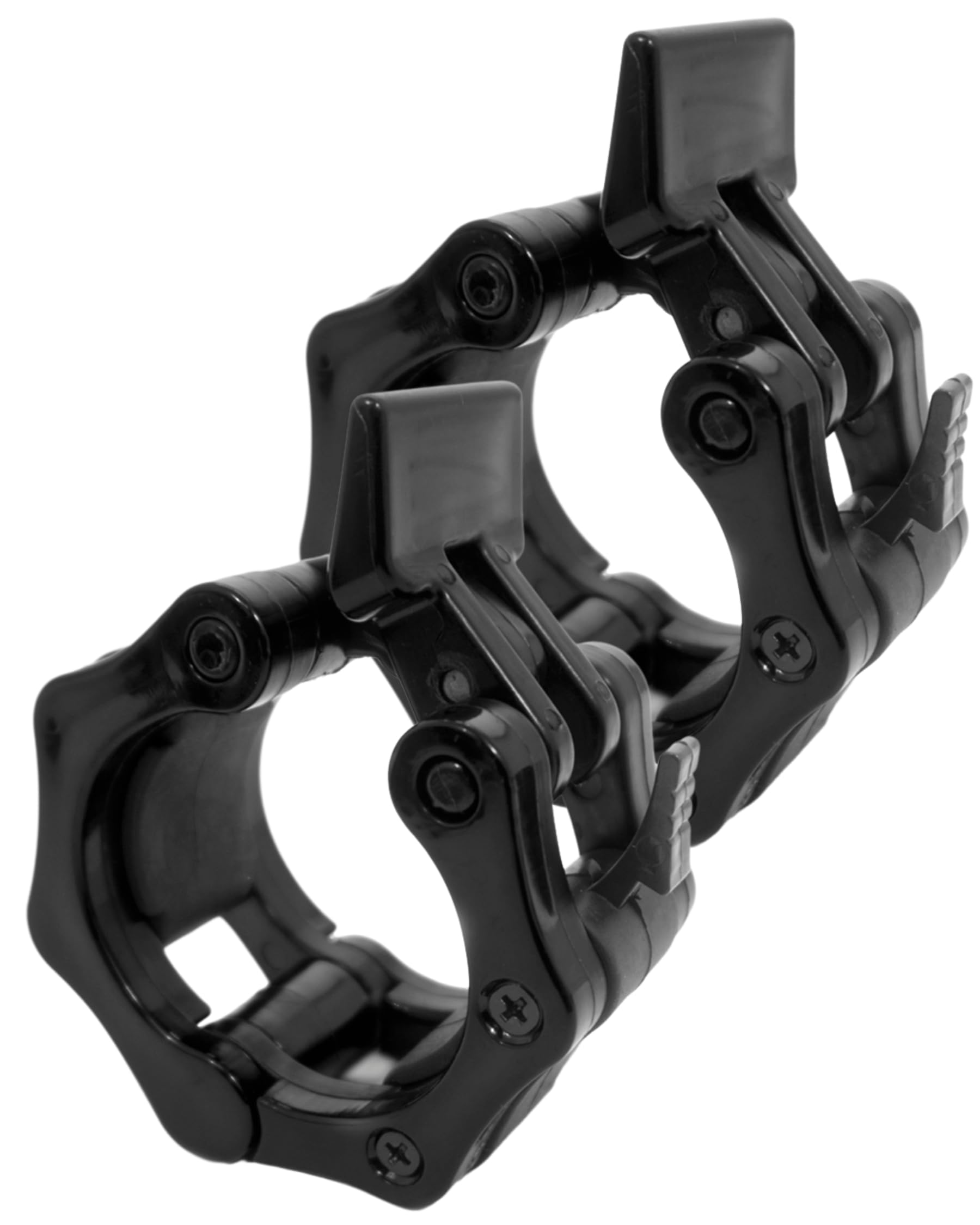 The Pure Blue Pair of 50mm Barbell Collar Clamps Weight Clips for Olympic Bars, Barbells, Dumbbells. Weightlifting and Strength Training Essential. Gym Accessories and Fitness Equipment.