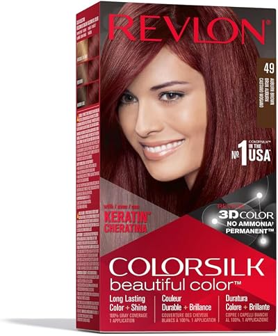 Revlon ColorSilk Beautiful Color 49 Auburn Brown Hair Dye Ammonia-Free Gray