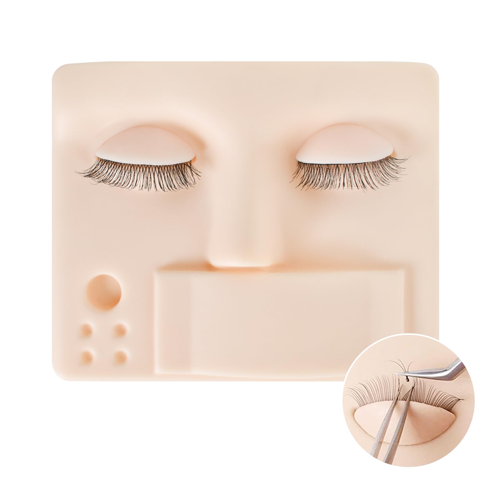 Lash Mannequin Head, Eyelash Extension Mannequin Head, Realistic Makeup Mannequin Head, Soft-Touch Makeup Practice Face Lash Extension Supplies for Lash Extension Practice (pink)