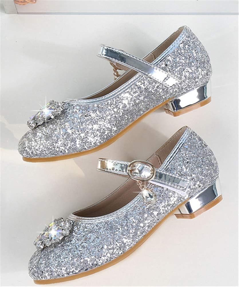 Lobty Sandale Ceremonie Bebe Fille Chaussures Talon Enfant Ballerine Princesse Paillettes Et Strass Boucle Ferme Chaussures Sandales