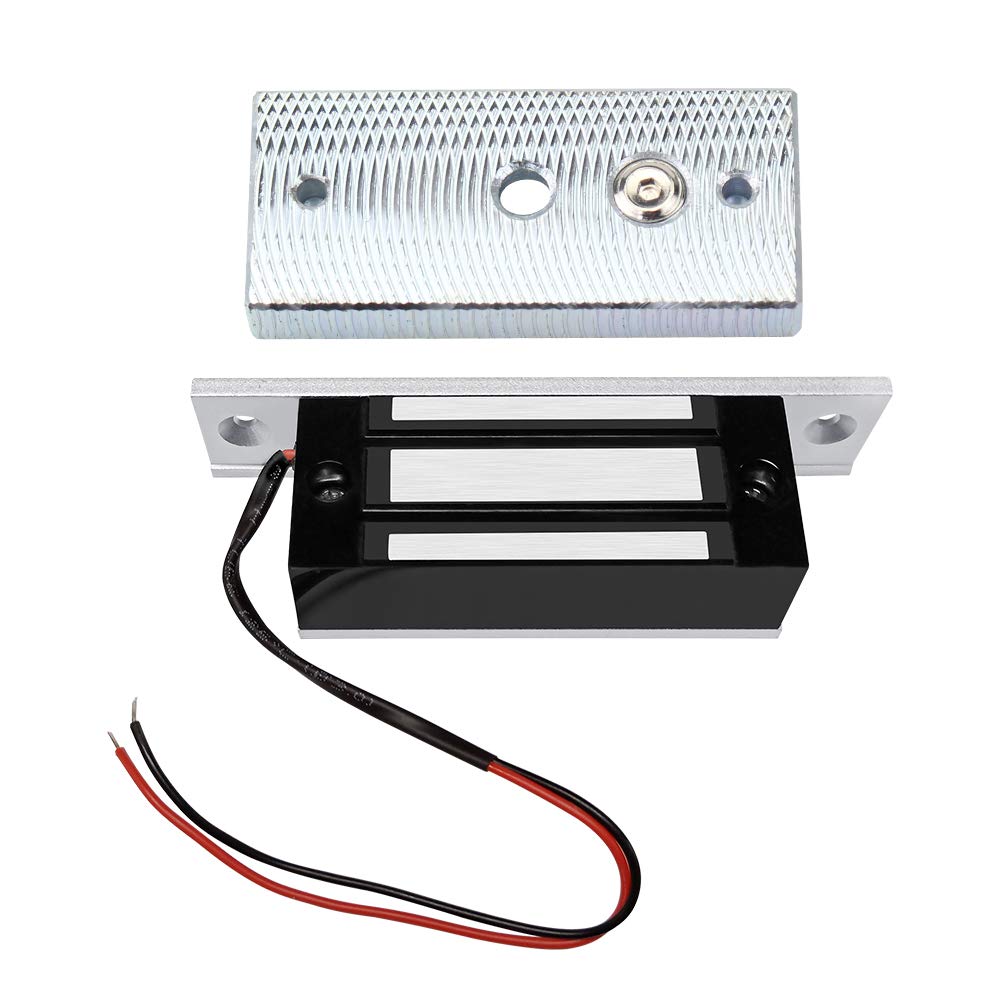 FTSTech 60KG/132lbs Electromagnetic Lock Access Control Electronic Magnetic Lock DC12V Fail Safe NC Mini Small Door Lock for Electric Security System (Side)