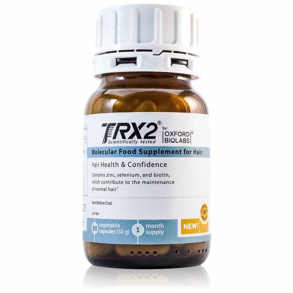 TRX2® Hair Growth Supplement developed by Oxford Biolabs®. Manufactured in Germany (1 Month Supply)