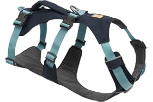 Ruffwear, Flagline Dog Harness, Lightweight and Reflective, No Pull Dog Lift Harness for Hiking, Running and Everyday Use, Basalt Gray, Medium