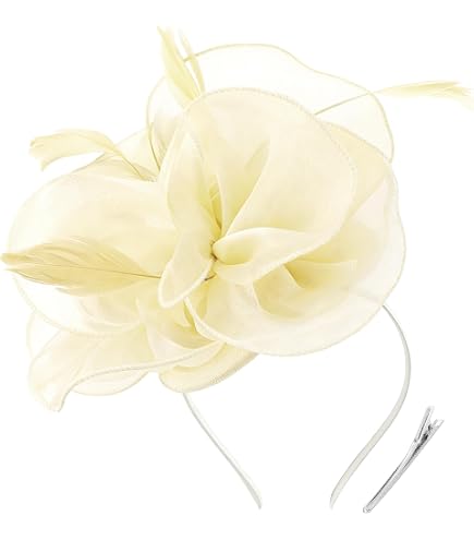 Amazon.com: Floral Feather Headwear Organza Clip Fascinators  display picture 3