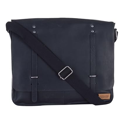 Le Craf Leather Black Laptop Bag