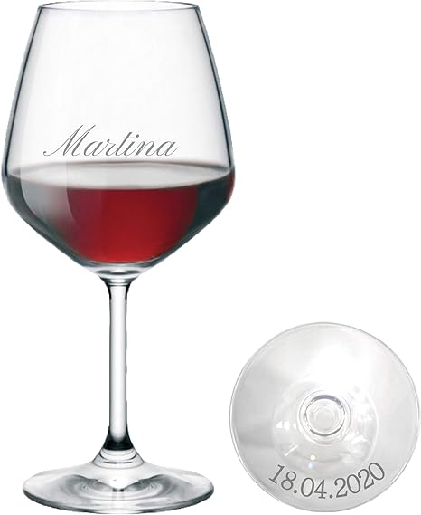Bicchiere Vino Personalizzato Calice Vino Rosso Inciso Personalizzabile Con Nome Data E Caratteri Diversi 1 Pezzo Amazon It Casa E Cucina