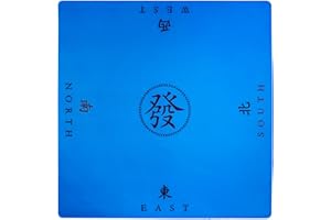 XRBR Mahjong Mat, Anti Slip and Noise Reduction Table Cover for Mahjong, Poker, Card Games, Board Games, Slip Resistant Mat (Blue)