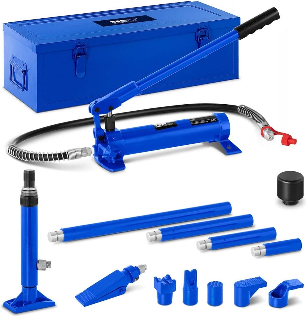 MSW Gato Carrocero Expansor Hidráulico MSW-KP-4 (Carrera del Pistón 120 mm, Incluye 4 Extensiones, Carga Máxima 4.000 kg)