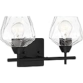 Minka Lavery 3172-66A Camrin Vanity Bath Light, 2-Light, 120 Total Watts, 14-in H x 8.38-in W, Coal Black