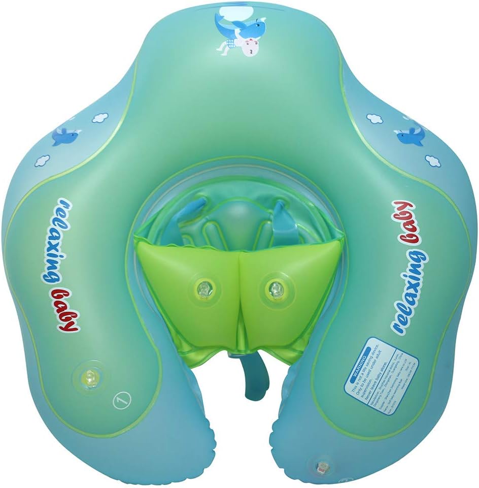 shamoluotuo Swimming Ring for Family Kids Toddlers Inflatable Baby Float Summer Swim Party Inflatable Floating Island Lounge Rafts for Swimming Pools Adjustable Baby Swimming Oxter Rings (L)