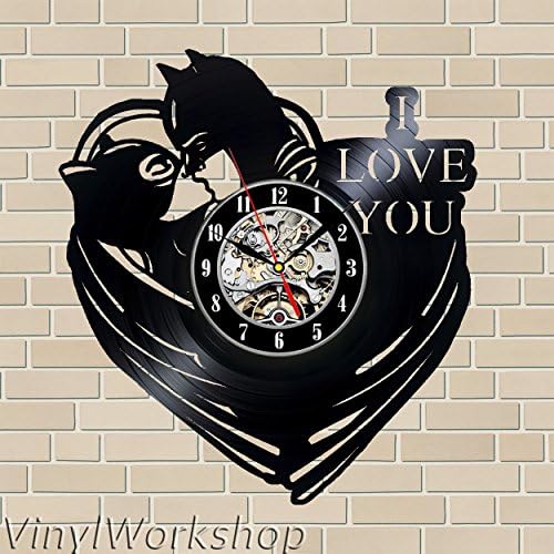 Batman and Catwoman Love Vinyl Wall Clock 12 in(30cm) Black Decor Modern Decorative Vinyl Record Wall Clock This Clock Is A Unique Gift To Your Friends And Family For Any Occasion