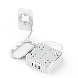 Flat Plug Surge Protector Power Strip, TESSAN 5 ft