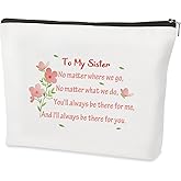 QONCV Sister Christmas Gifts, Best Sister Makeup Bag Cosmetic Bags Galentines Day Mothers Day Birthday Christmas Valentines Day Gift Ideas Presents for Women