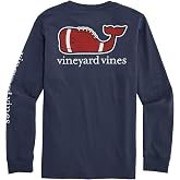 vineyard vines Boys' Long-Sleeve Football Whale Pocket Tee