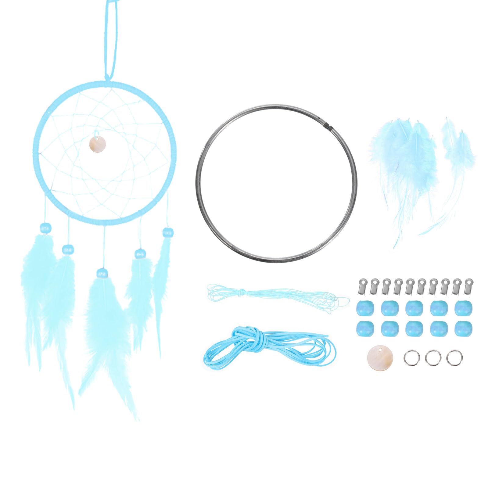 PATIKIL DIY Dream Catcher Kit, Making Dream Catcher Supplies Wall Hanging Handmade Dream Catcher Kits for Beginner Style 3, Sky Blue — image 1