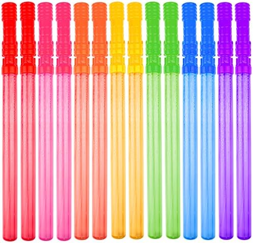 Bubble Wand, 14" Big Bubble Wand Set(14 Pack 7 Colour), Non-toxic Smelless Bubble Toy For Kids Child Birthday Party Favor Wedding Summer Outdoor Activity Bathroom Bath Toys, by CHIMAGER