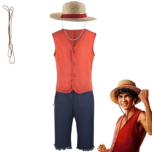 2023 Movie Costumes Halloween Luffy Cosplay Costume Monkey D Luffy