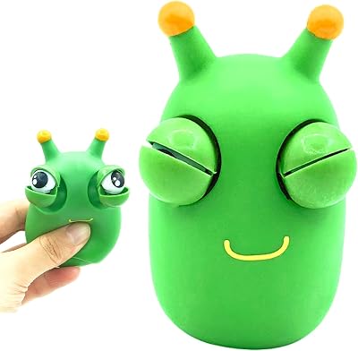 POPOYU Grass Worm Squishy Toy Popping Eyes Stress Relief Squeeze Fidget Novelty