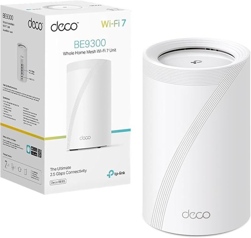 Deco BE65 (1-Pack) - Sistema WiFi 7 Mesh, BE9300 Tribanda, MLO