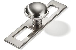 khtumeware 5 Pack 1-1/4 Inch Brushed Nickel Cabinet Knobs Backplate with Base Plate Zinc Solid Kitchen Cabinet Handles Drawer