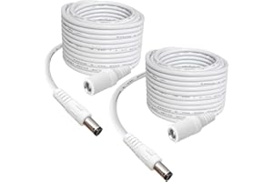 SIOCEN 2-Pack 10FT DC Power Extension Cable,5.5mm x 2.1mm Extension Cord,12v Extension Cord for Security Camera CCTV IP,Router,LED Strip,5V 9V 24V 12 Volt Male to Female Plug Supply Adapter Power Cord
