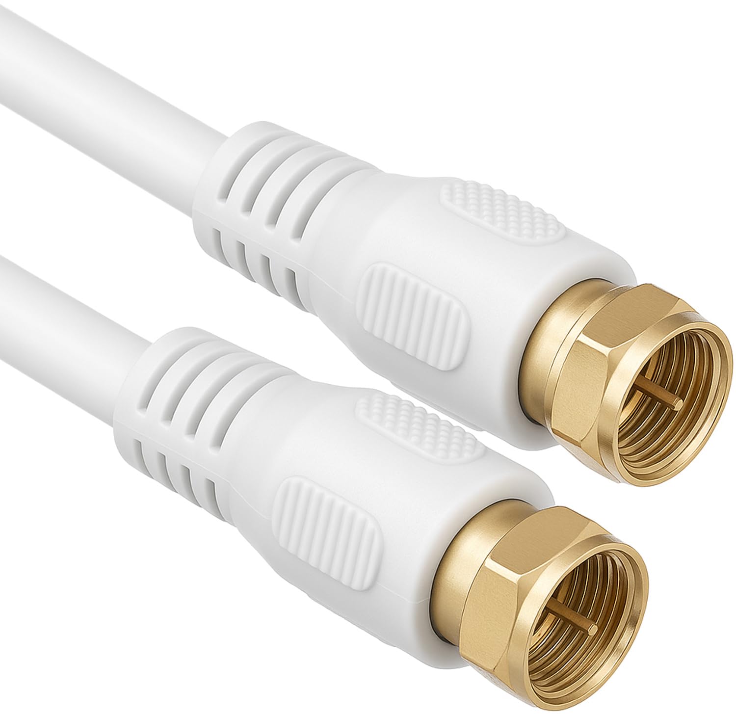 1aTTack.de SAT antenna cable 2.5 meters 2x shielded gold-plated, F connector > F connector (fully shielded) SAT white FF gold 85db