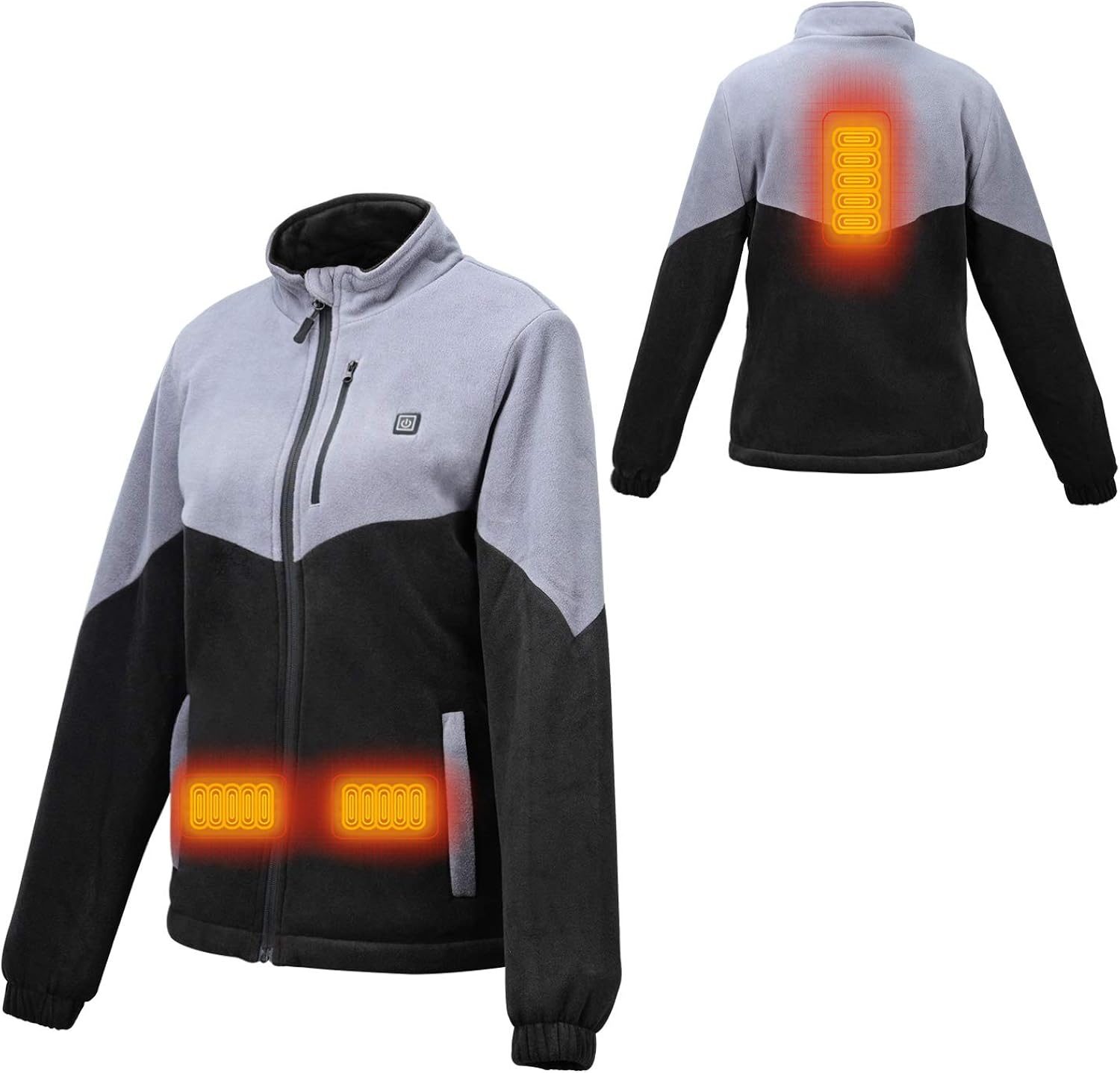 Women’s Heated Jacket, Lychee Full Zip Fleece Sweatshirt